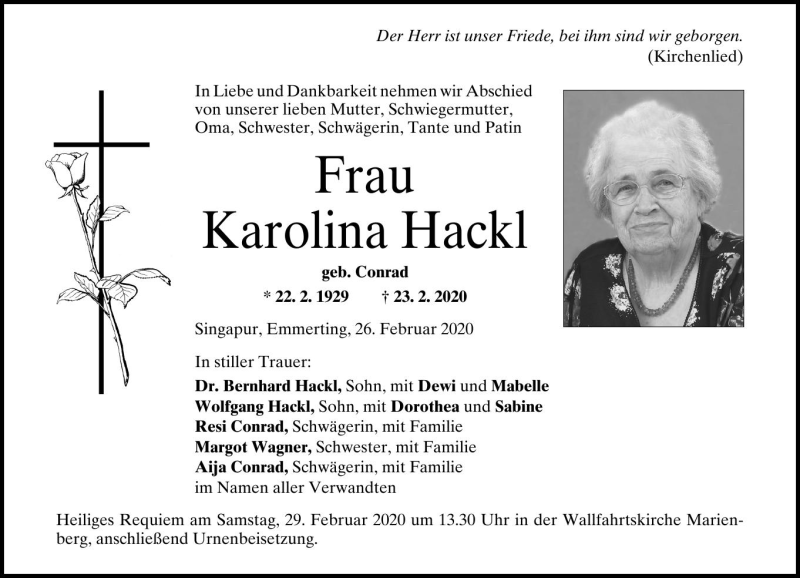 Karolina Hackl Pnp Trauerportal