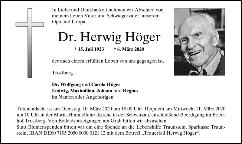 Dr. Herwig Höger - PNP Trauerportal