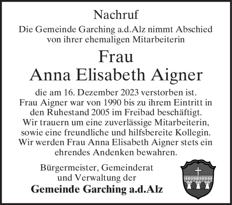 Anna Elisabeth Aigner PNP Trauerportal