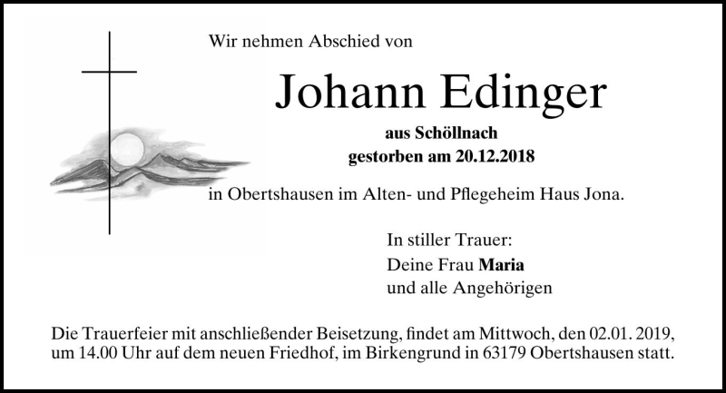 Johann Edinger Pnp Trauerportal